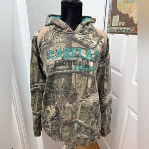 camo and teal cabela's hoodie!